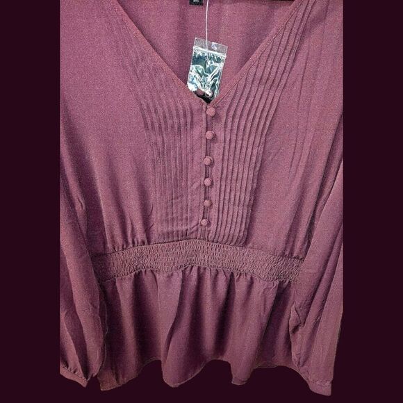 TORRID Babydoll Georgette Pentuck Long sleeve Blouse - Picture 5 of 16